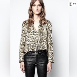 Zadig & Voltaire Tink Leo Satin Blouse Size Small